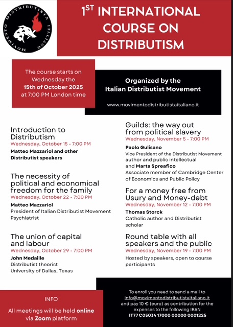 First International Course on Distributism – Practical Distributism